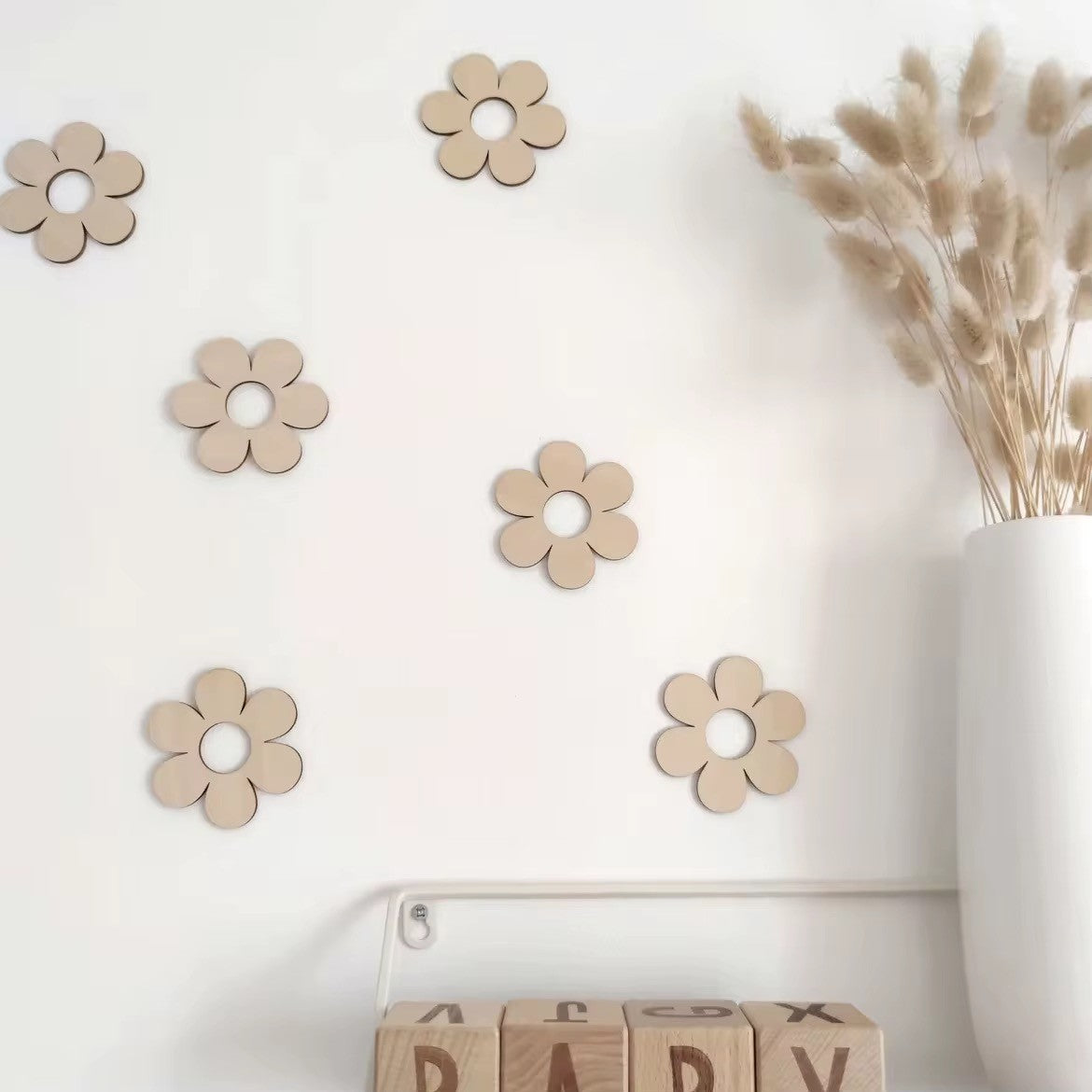 3D Holz-Wandsticker Deko Blumen
