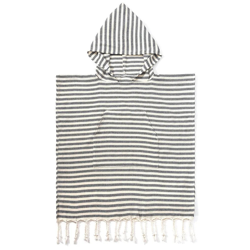 Kinder-Poncho gestreift mit Zotteln