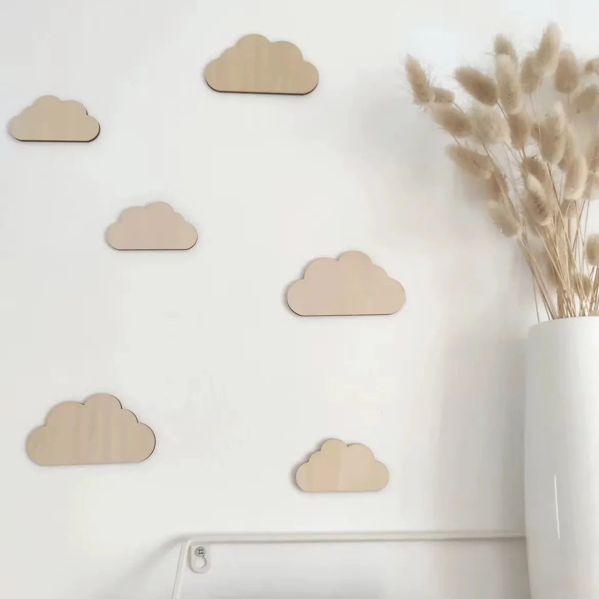 3D Holz-Wandsticker Deko Wolken