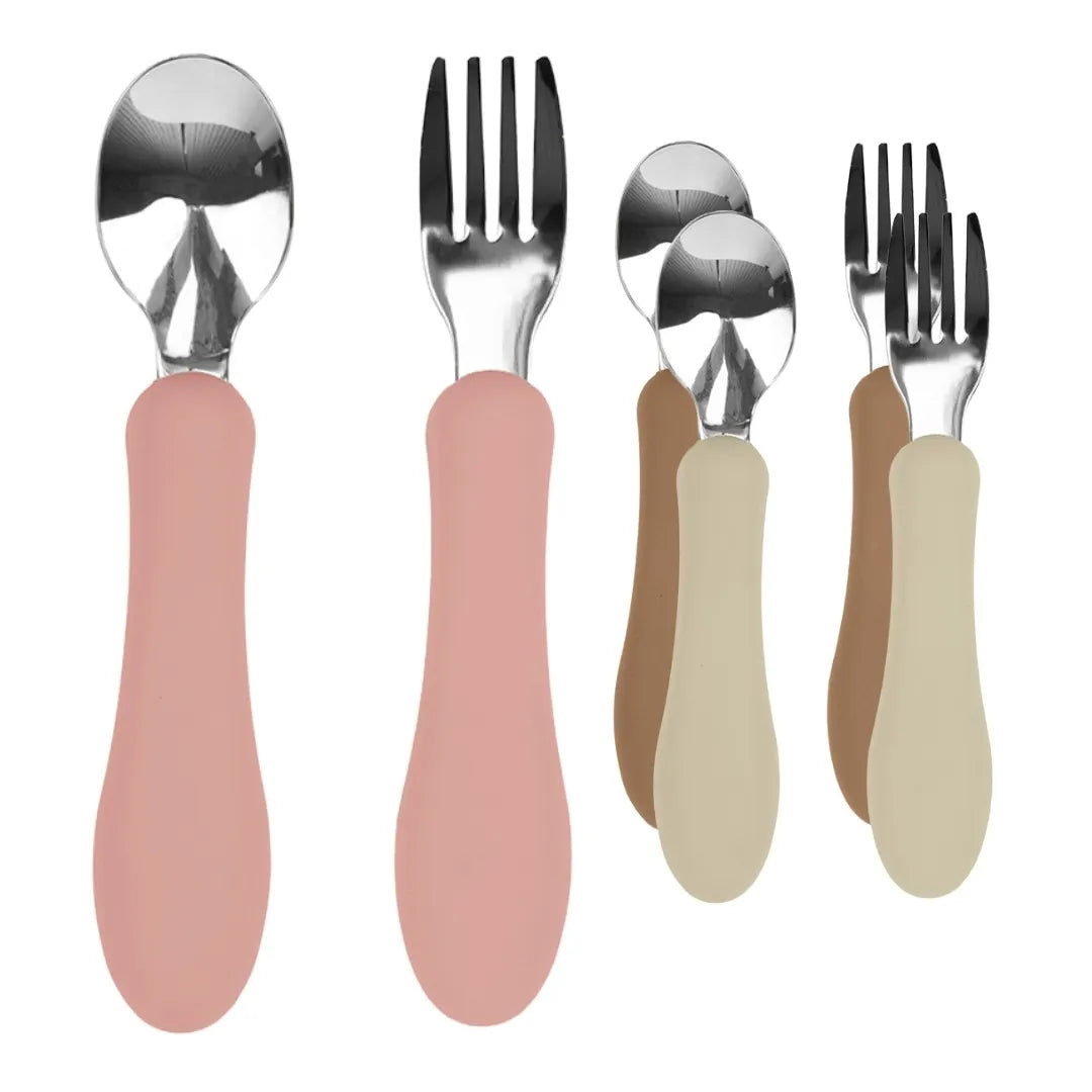 Edelstahl Babybesteck mit Silikongriffen (3er Set)
