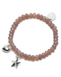 Armband, Stern / Herz Altrosa