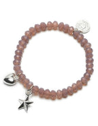 Armband, Stern / Herz Altrosa