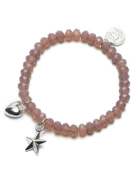 Armband, Stern / Herz Altrosa