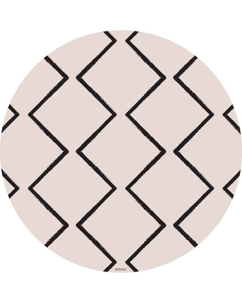 Bodenmatte Schutzmatte, rund 110cm, Beni Ecru