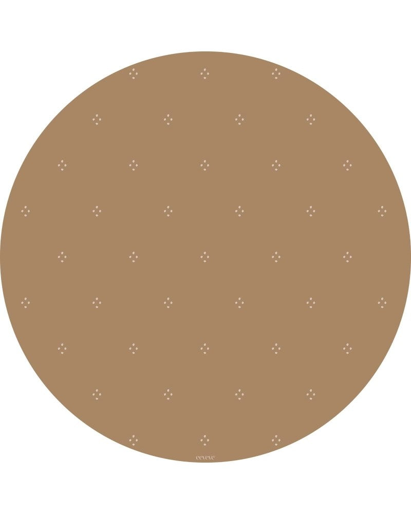 Bodenmatte Schutzmatte, rund 110cm, Gepunktet Herbstgold