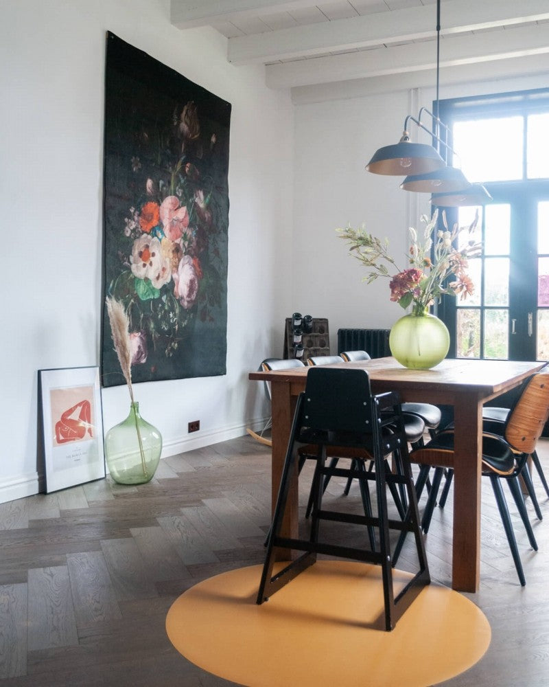 Bodenmatte Schutzmatte, rund 110cm, Mustard