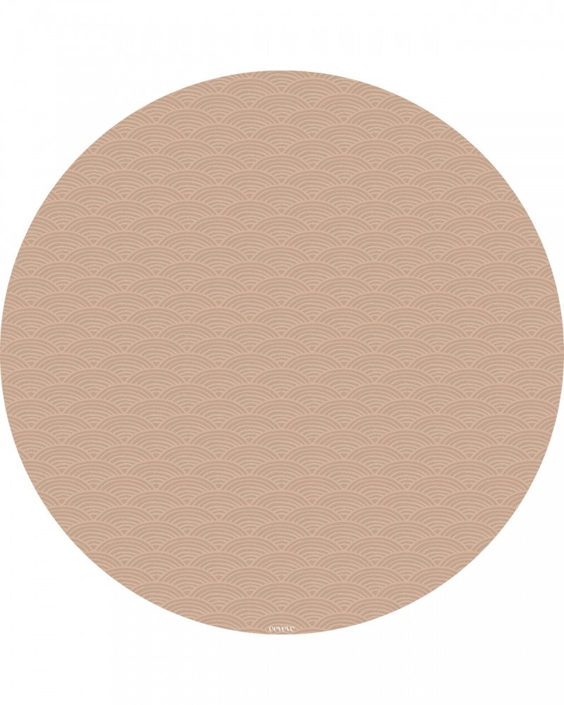Bodenmatte Schutzmatte, rund 110cm, Regenbogen Mokka