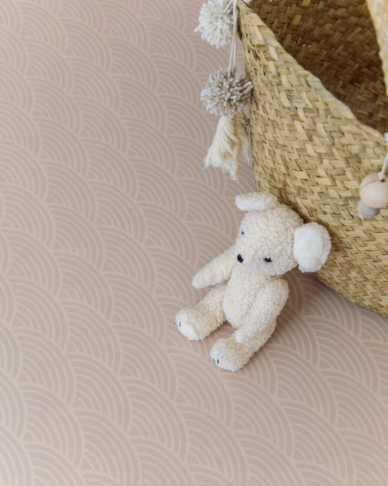 Bodenmatte Schutzmatte, rund 110cm, Regenbogen Mokka