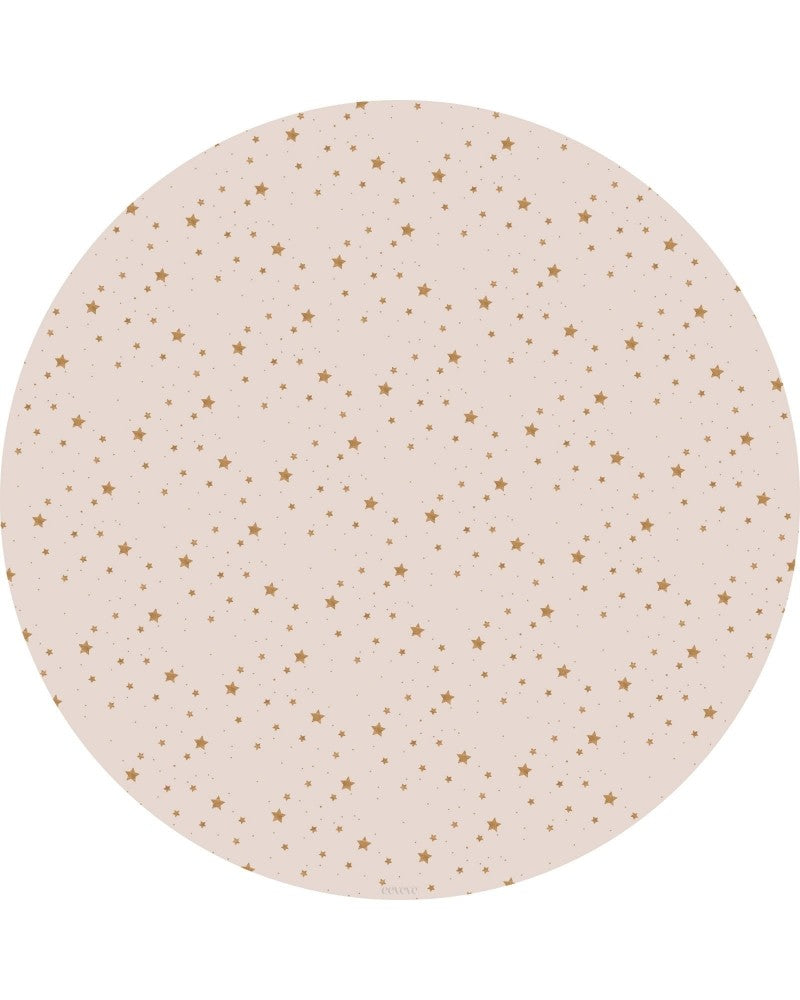 Bodenmatte Schutzmatte, rund 110cm, Stars Mandel