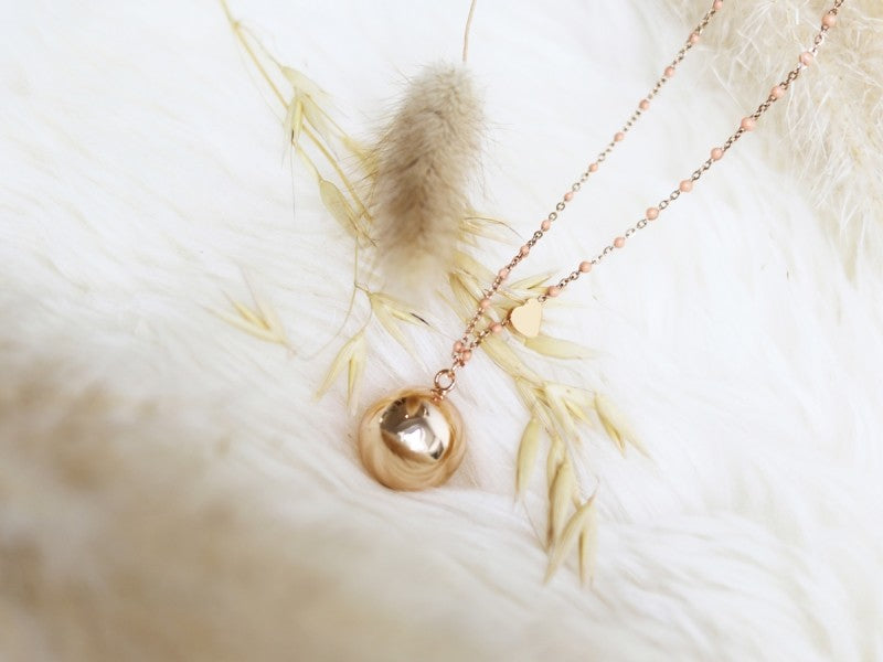 Bola-Kugel Fine Collection Schwangerschaftskette, Silber/ rosa