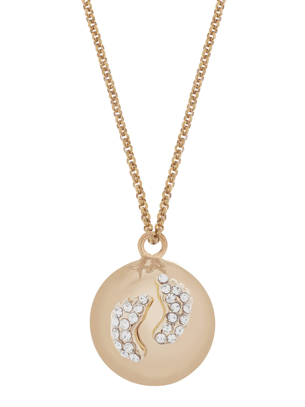 Bola-Kugel / Schwangerschaftskette Eva, Füsschen Rose Gold