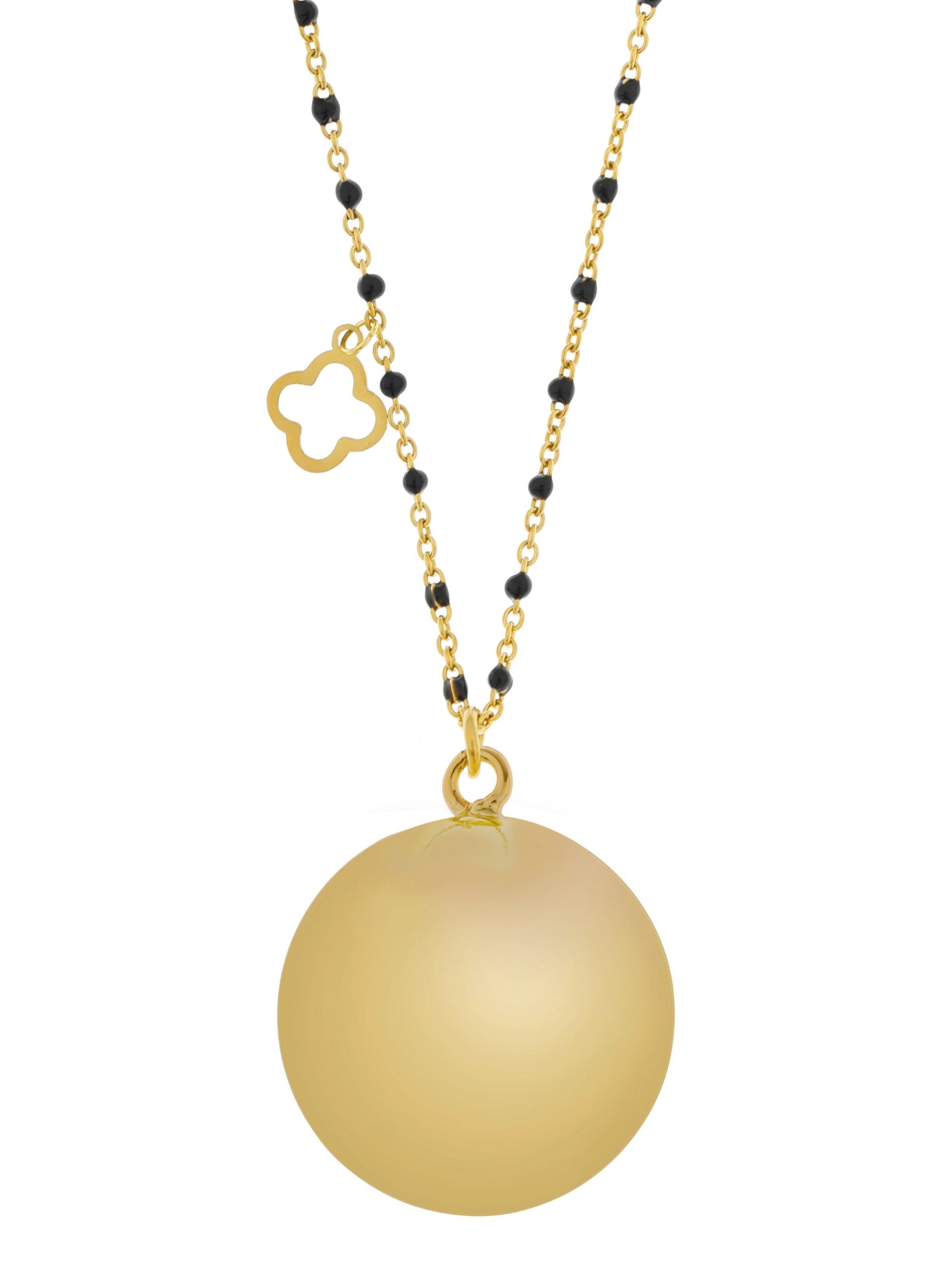 Bola-Kugel / Schwangerschaftskette Fine, Gold/ Schwarz