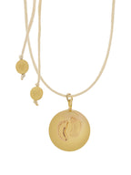 Bola-Kugel / Schwangerschaftskette Sofie, Baby Füsschen/ Gold