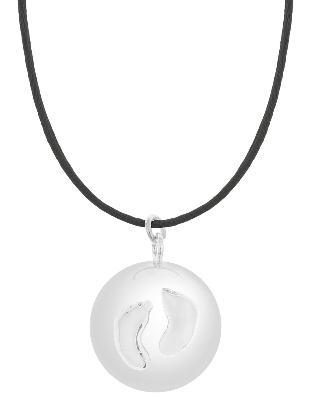 Bola-Kugel / Schwangerschaftskette Sofie, Baby Füsschen/ Silber