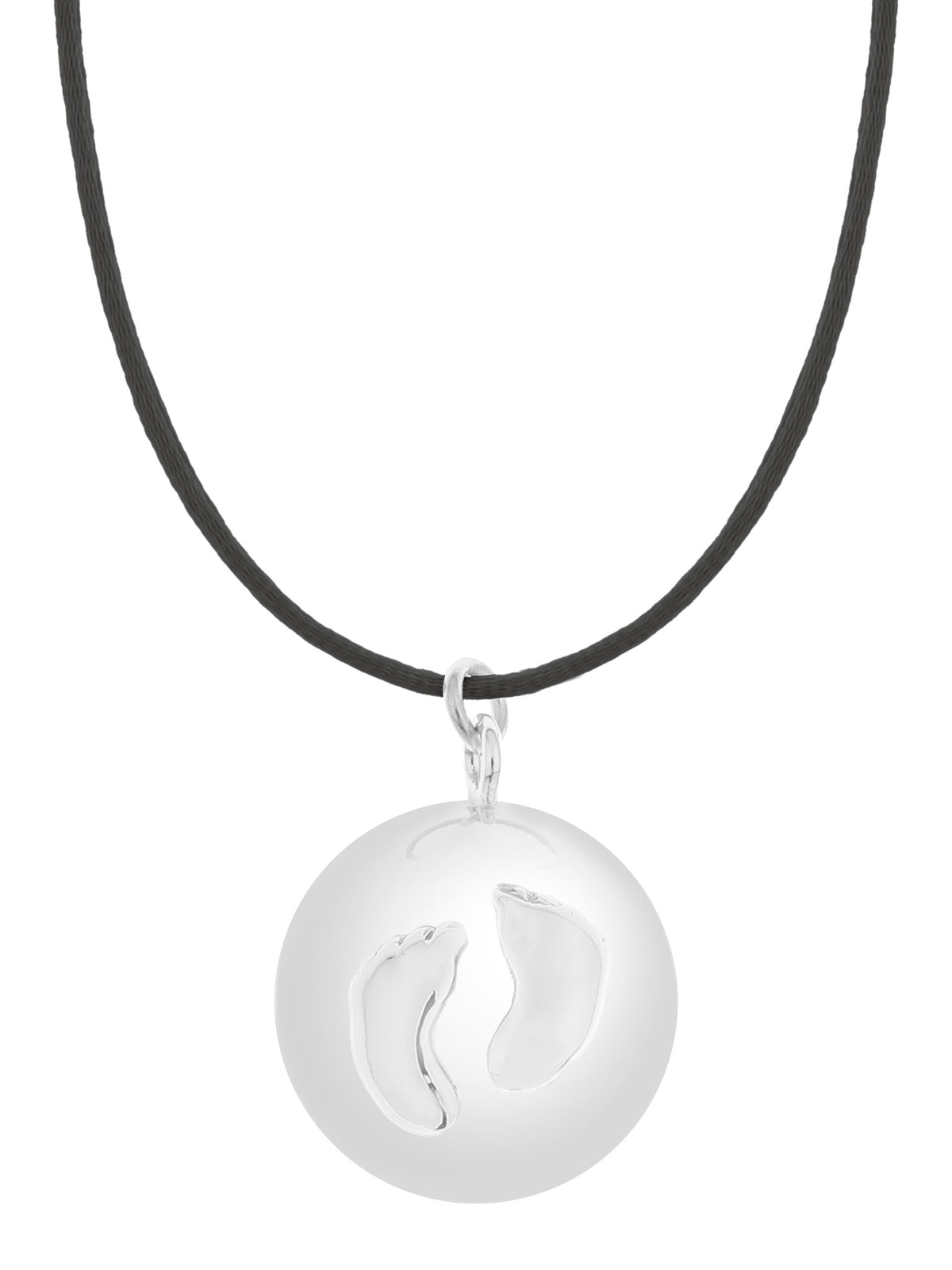 Bola-Kugel / Schwangerschaftskette Sofie, Baby Füsschen/ Silber