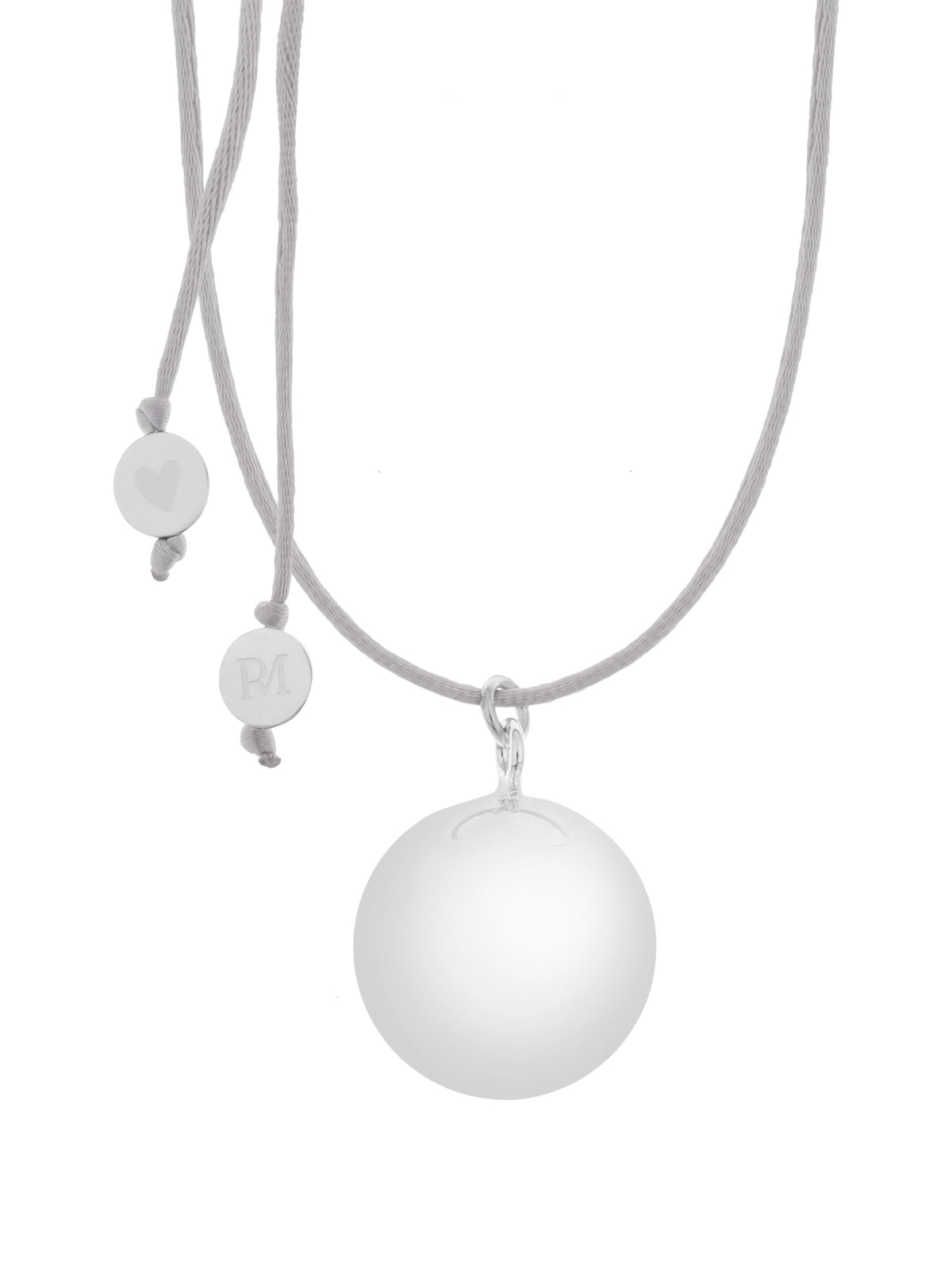 Bola-Kugel / Schwangerschaftskette Sofie, Silber/ Grau