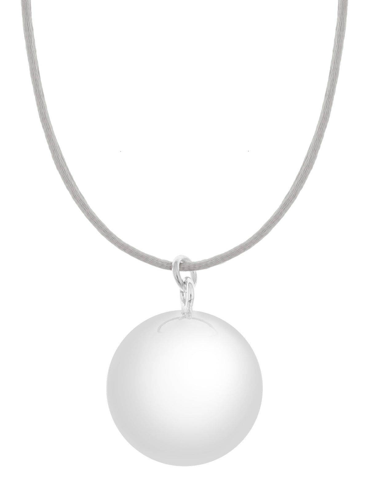 Bola-Kugel / Schwangerschaftskette Sofie, Silber/ Grau