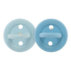 Bumi bébé Naturkautschuk Schnuller 2er-Pack, Blue & Denim, rund (3-36 Monate)
