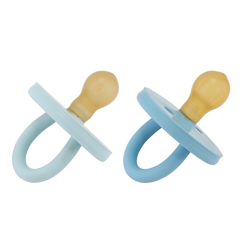 Bumi bébé Naturkautschuk Schnuller 2er-Pack, Blue & Denim, rund (3-36 Monate)
