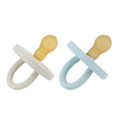 Bumi bébé Naturkautschuk Schnuller 2er-Pack, Denim & Sage, rund (0-3 Monate)
