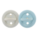 Bumi bébé Naturkautschuk Schnuller 2er-Pack, Denim & Sage, rund (0-3 Monate)
