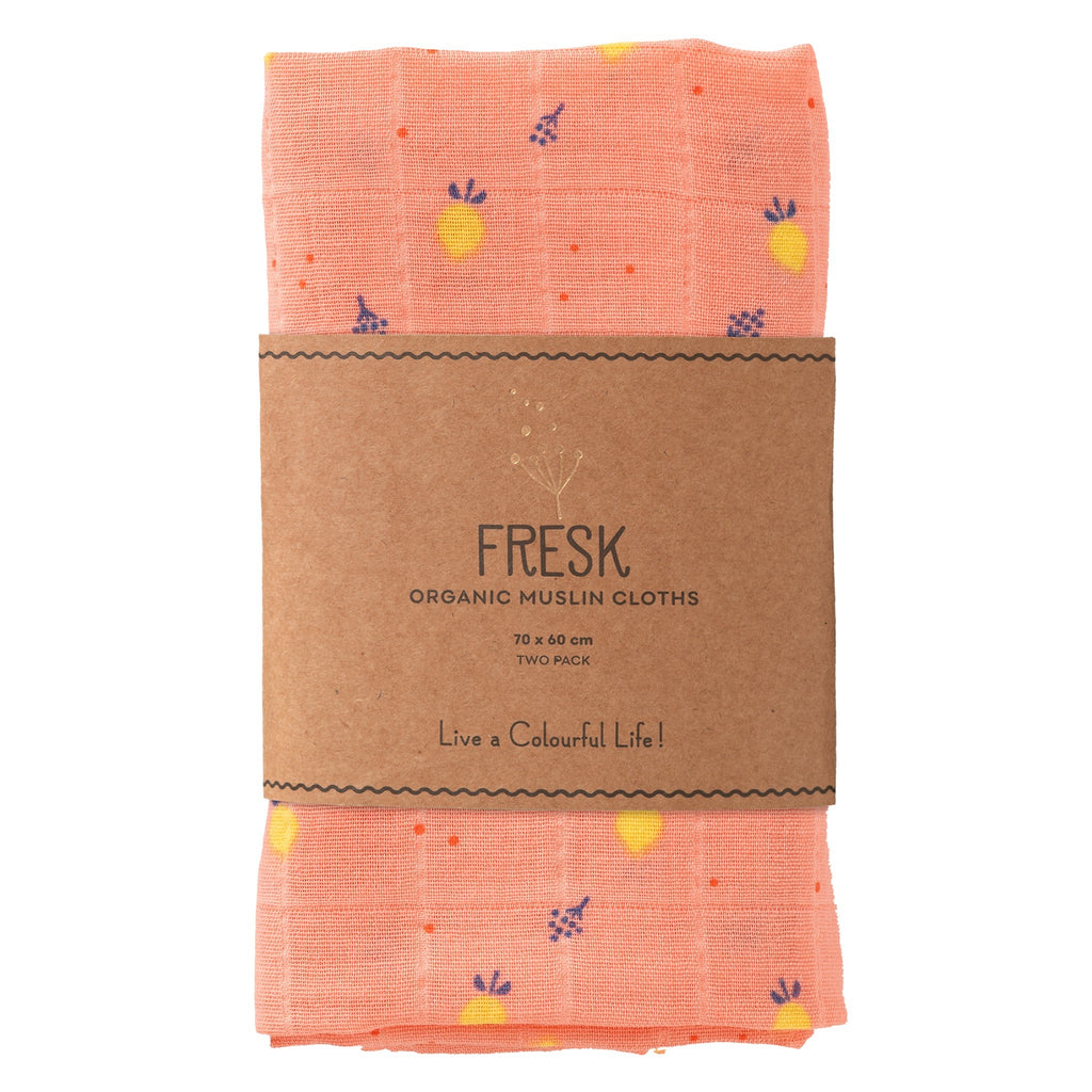 Einschlag- und Mulltuch (2er Pack), Summer Fruits
