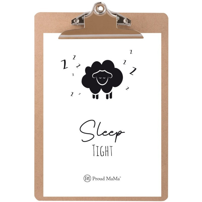Karte mit Klemmbrett, Sleep Tight