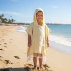 Kinder-Poncho gestreift mit Zotteln