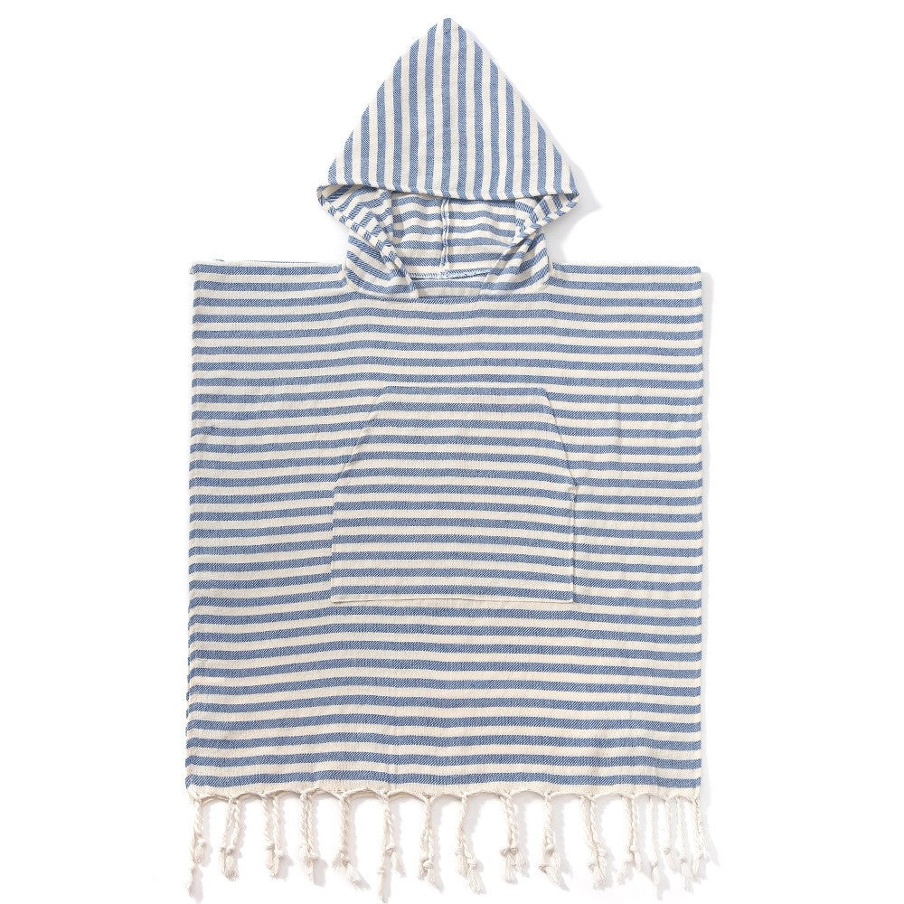 Kinder-Poncho gestreift mit Zotteln
