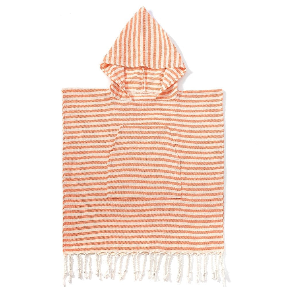 Kinder-Poncho gestreift mit Zotteln