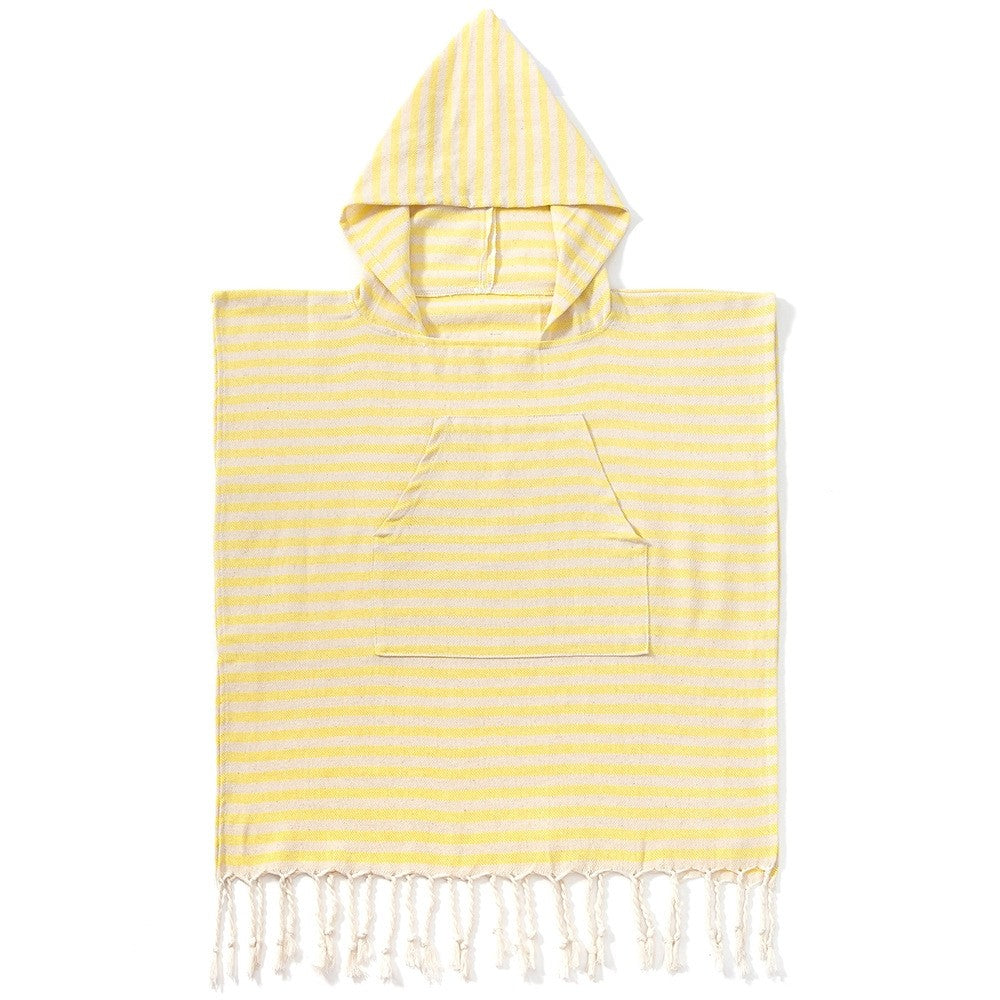 Kinder-Poncho gestreift mit Zotteln