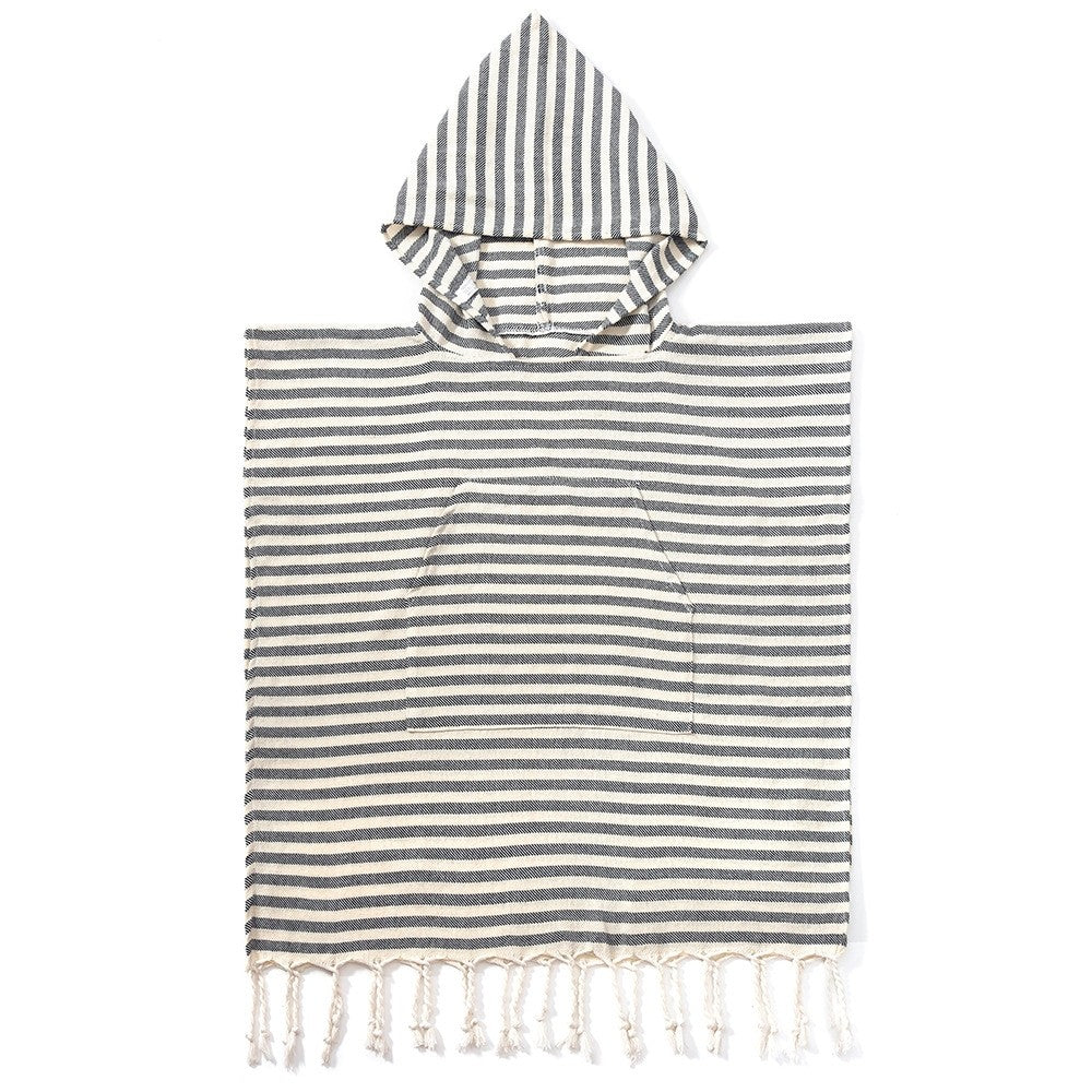 Kinder-Poncho gestreift mit Zotteln