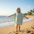 Kinder-Poncho gestreift mit Zotteln