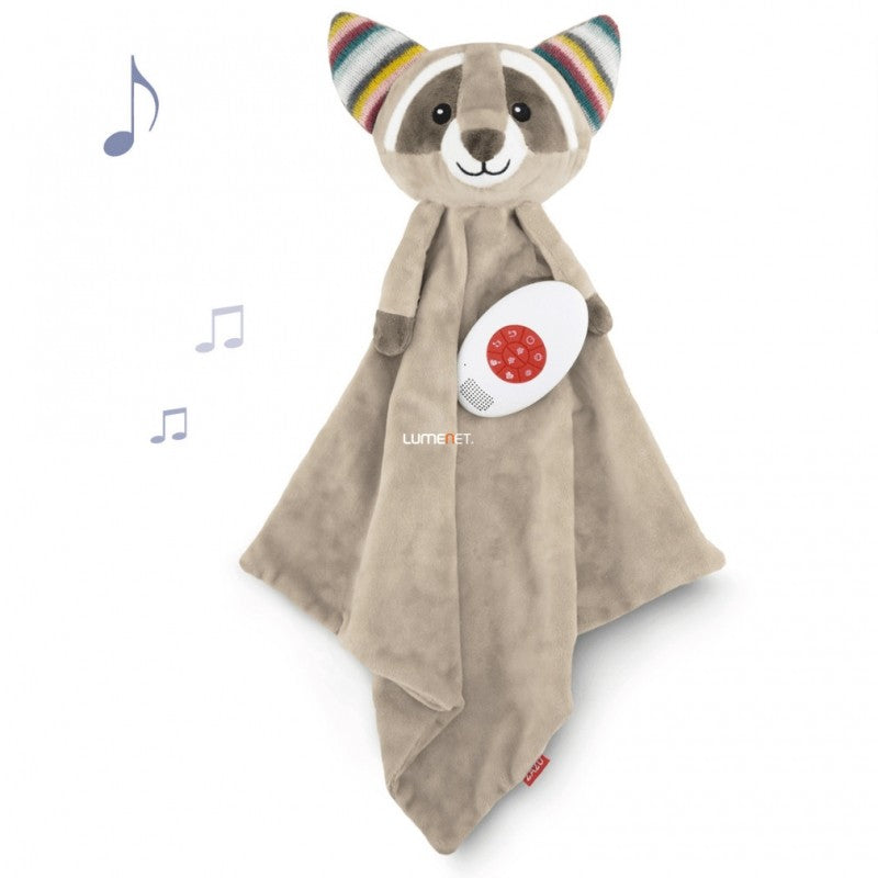 Kuscheltuch mit Sound-Modul, Waschbär Robin