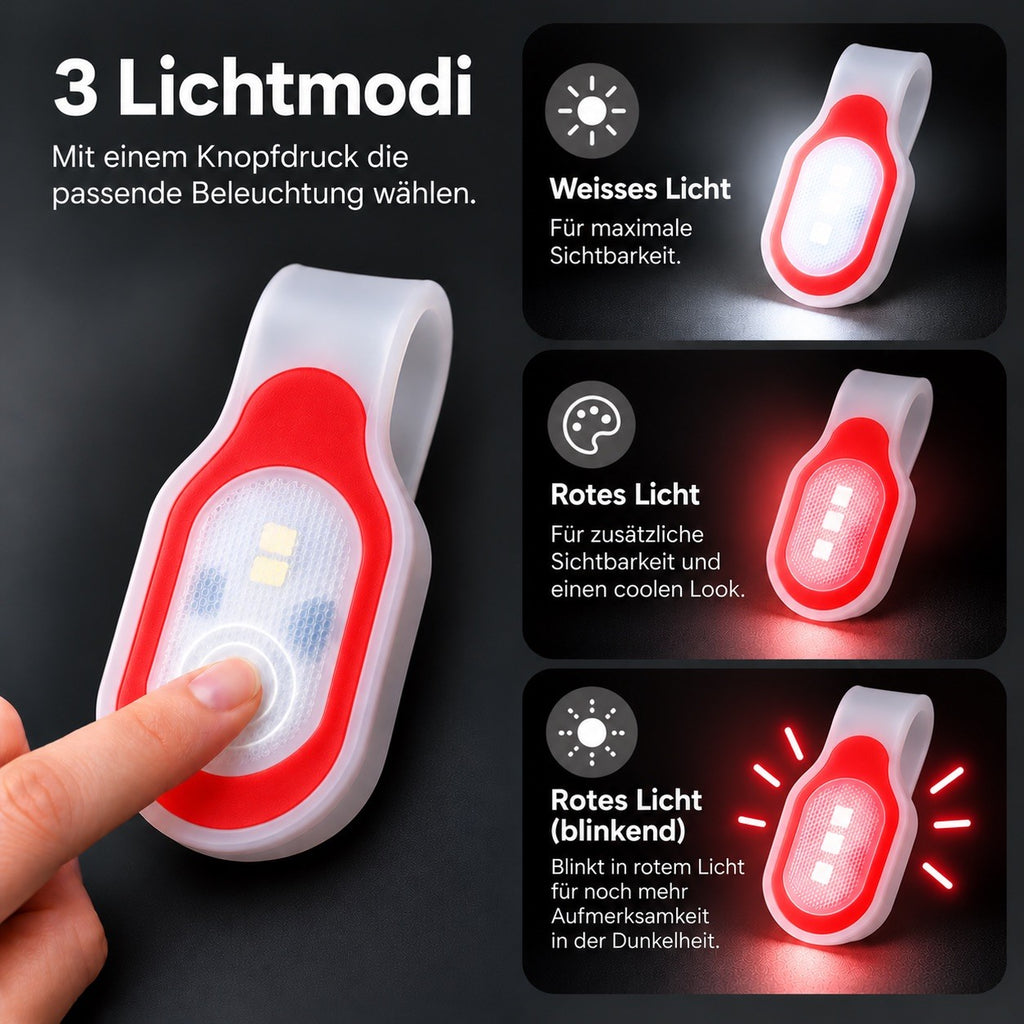 LED-Licht Clip für Schulsack, Kinderwagen, Jogging