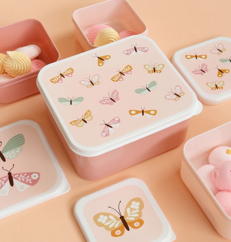 Lunchbox, 4er Set, Schmetterlinge