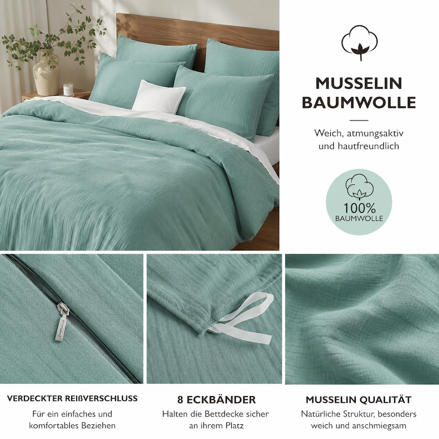 Musselin-Baumwolle Bettwäsche
