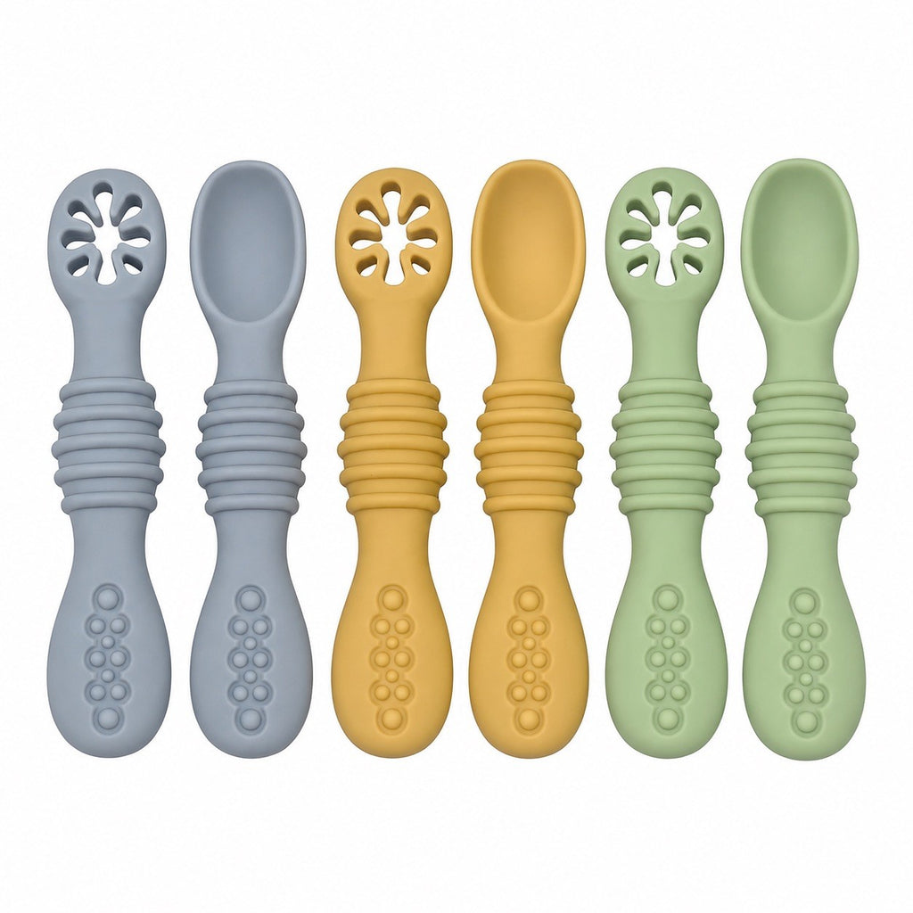 Silikon Babylöffel Set – 6 Stück weiche Lernlöffel