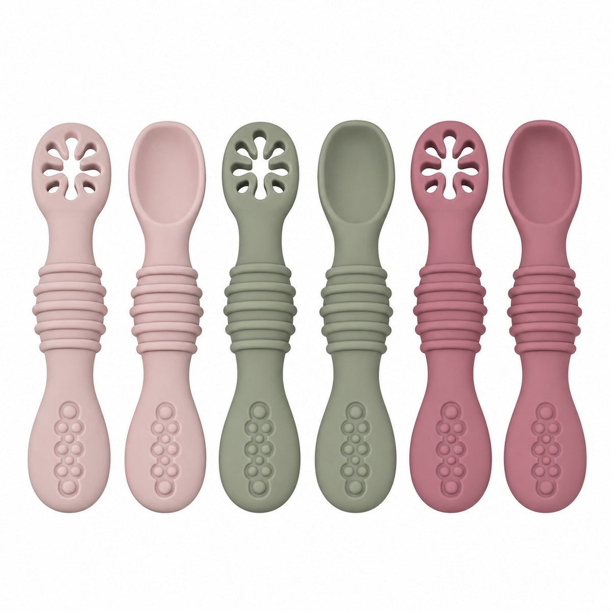 Silikon Babylöffel Set – 6 Stück weiche Lernlöffel