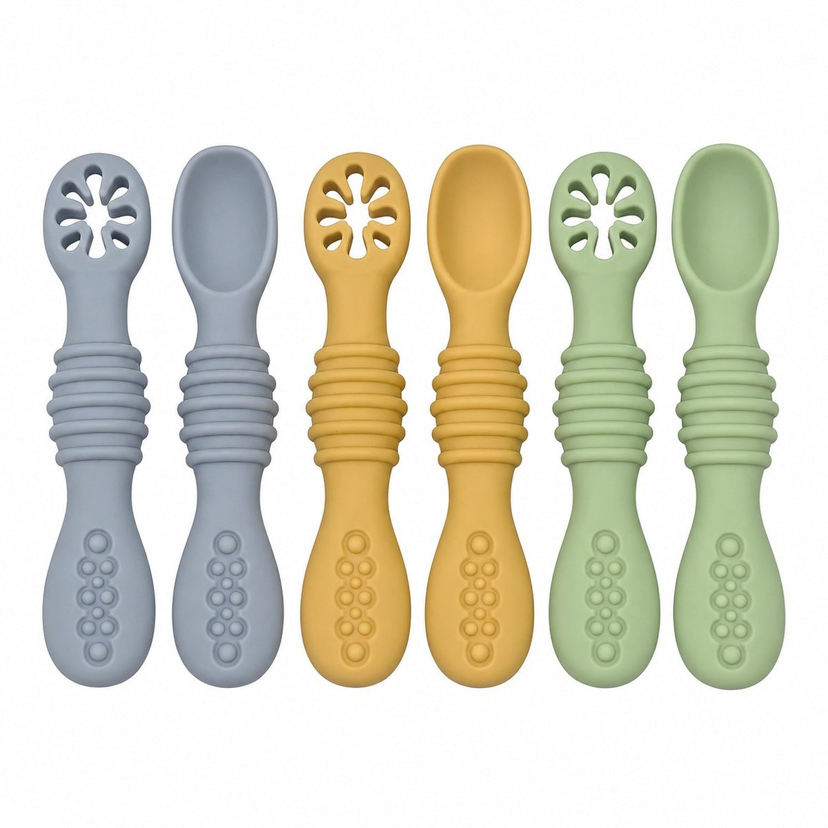 Silikon Babylöffel Set – 6 Stück weiche Lernlöffel