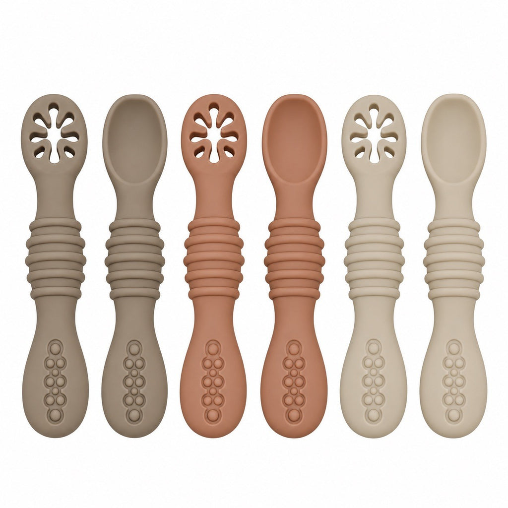 Silikon Babylöffel Set – 6 Stück weiche Lernlöffel