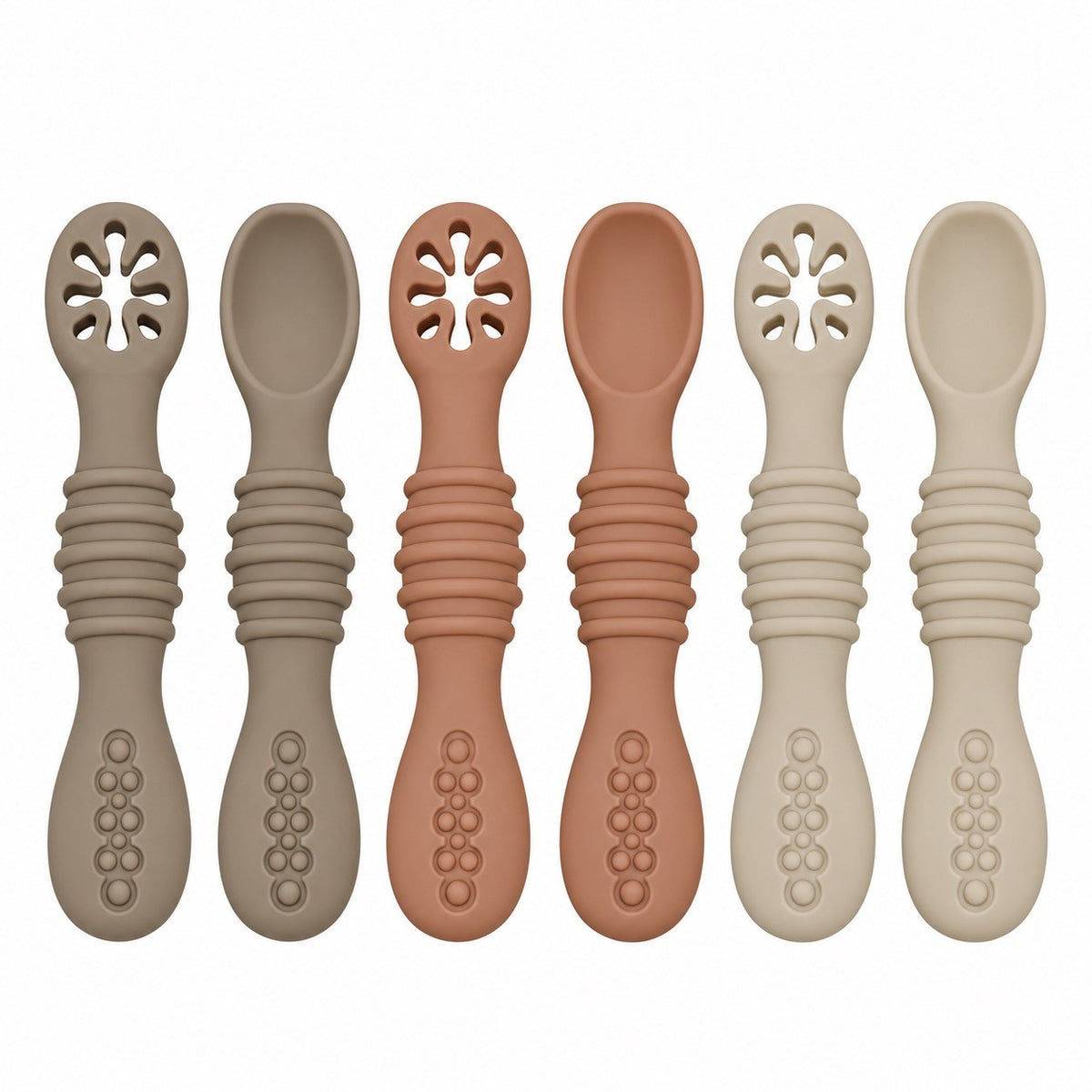 Silikon Babylöffel Set – 6 Stück weiche Lernlöffel