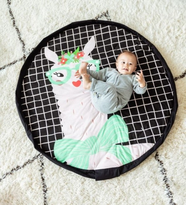 Spielzeugtasche & Krabbeldecke 3-in-1, Lama