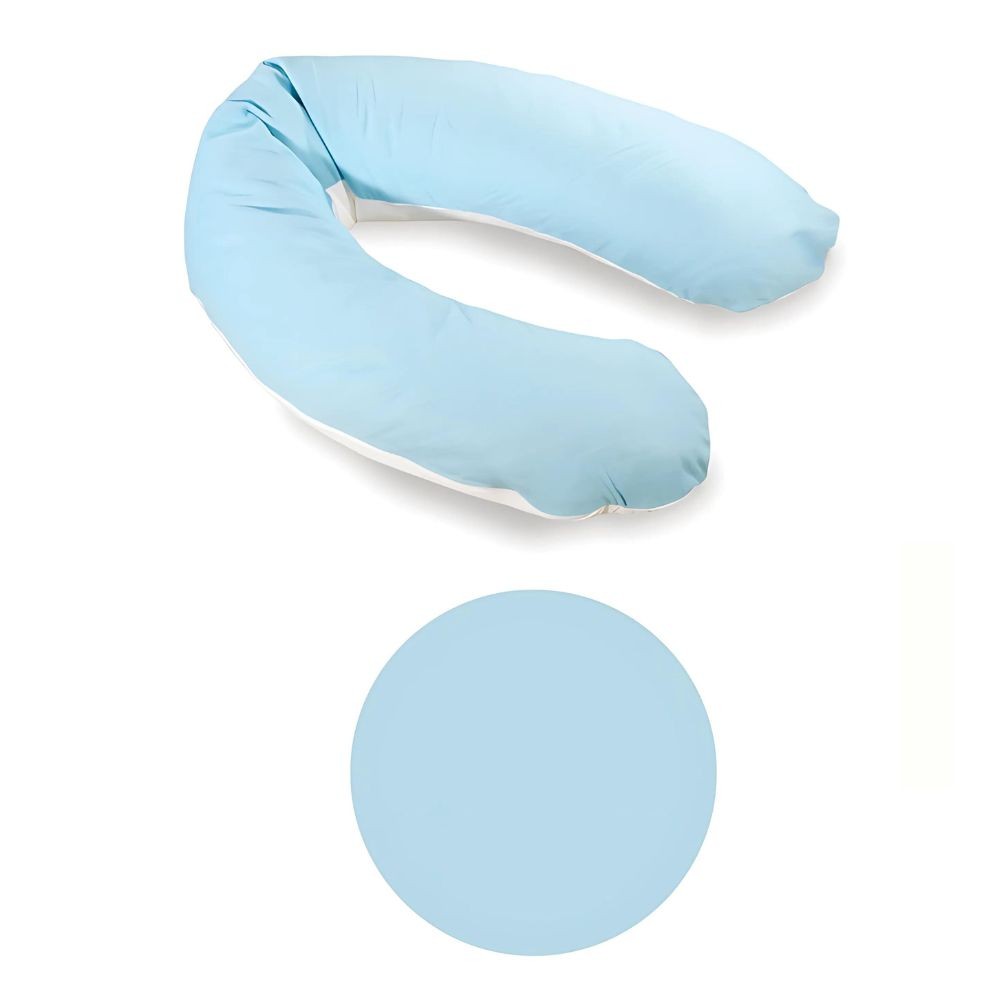 Stillkissenbezug 190 cm, zweilagige Musselin Baumwolle - Himmelblau